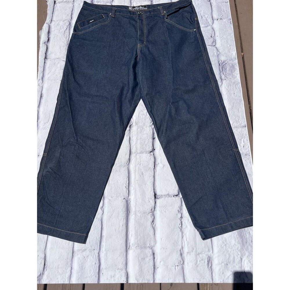 Vintage 90’s Karl Kani Wide Leg Denim Jeans Mens 46x34 Medium Blue Hip-Hop